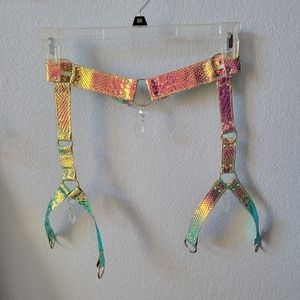 Holographic Dragon Skin Garter Belt - NEVER WORN